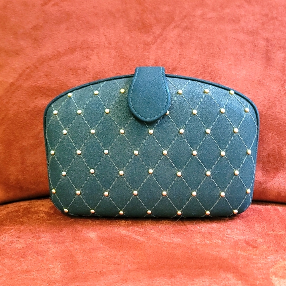 Black and gold evening clutch/ crossbody hand bag